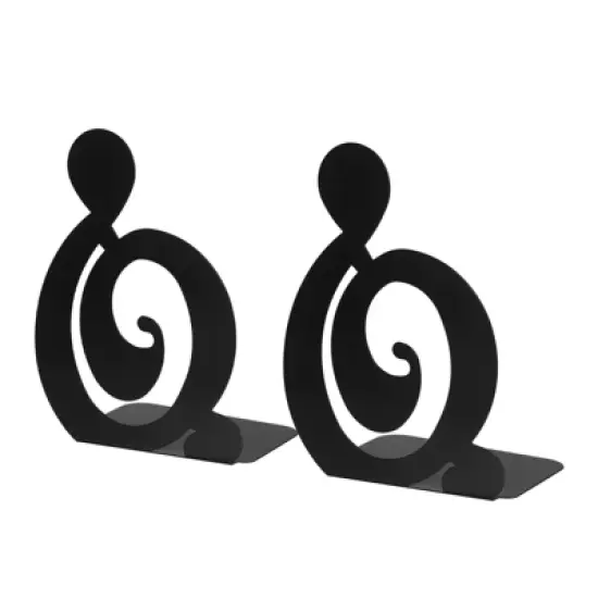 Unique Bargains Musical Note Shaped Metal Support Bookend for Home Office Stationery Storage image {2}