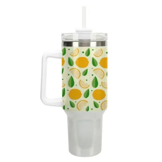 100 North Lemon Citrus Slices Summer Fruit 40 oz. Stainless Steel, Large Water Bottle Coffee Mug, Spill & Leak Resistant, Thermal Travel Tumbler with image {1}