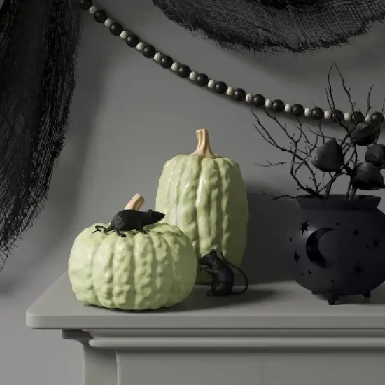 7" Small Metal Cauldron Planter Halloween Decorative Prop Black - Hyde and EEK! Boutique&trade; image {1}