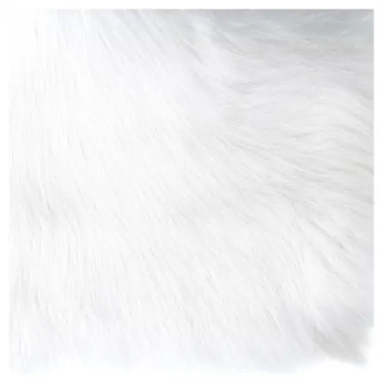 Faux Fur Rectangle Bench White - HomePop image {1}