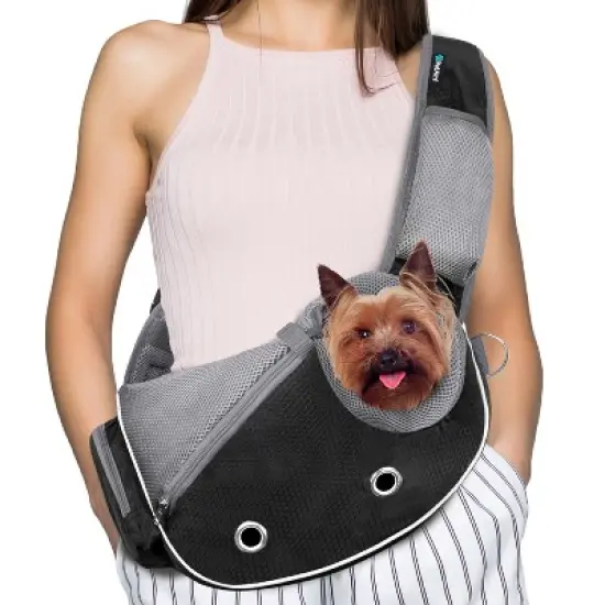 PetAmi Dog Sling Carrier, Puppy Purse Traveling Carrying Bag to Wear, Cat Adjustable Crossbody Travel Pet Pouch image {7}