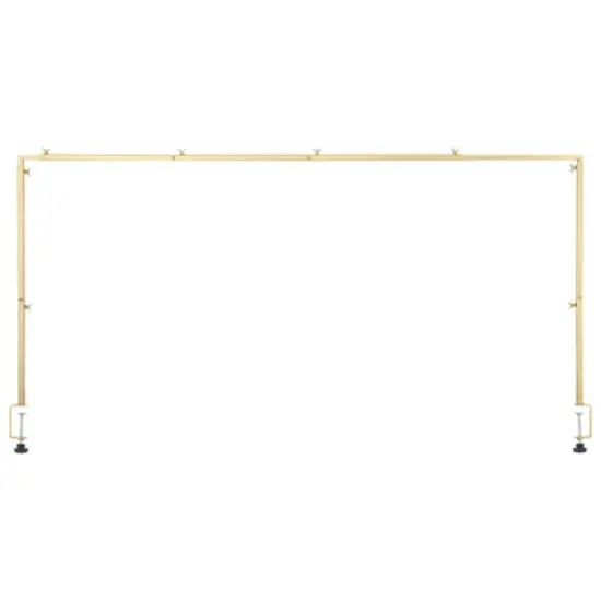 VEVOR Over The Table Rod Stand with Clamps, 13"-42" Tall & 28"-98" Length Adjustable, Metal Table Arch Stand, Tabletop Balloon Arch Frame, Gold image {8}