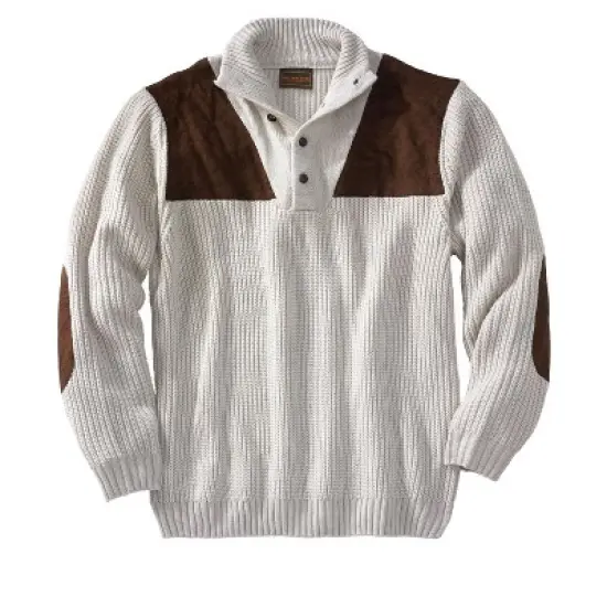 Boulder Creek by KingSize Men's Big & Tall &trade; Patch Sweater with Mock Neck image {5}