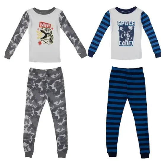 Dino Skull And Space Cadet Long Sleeve Youth Boys 2-Pack Pajama Set image {6}
