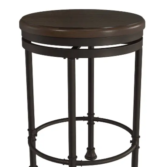 Casselberry Swivel Backless Round Counter Height Barstool Distressed Walnut/Brown - Hillsdale Furniture image {6}