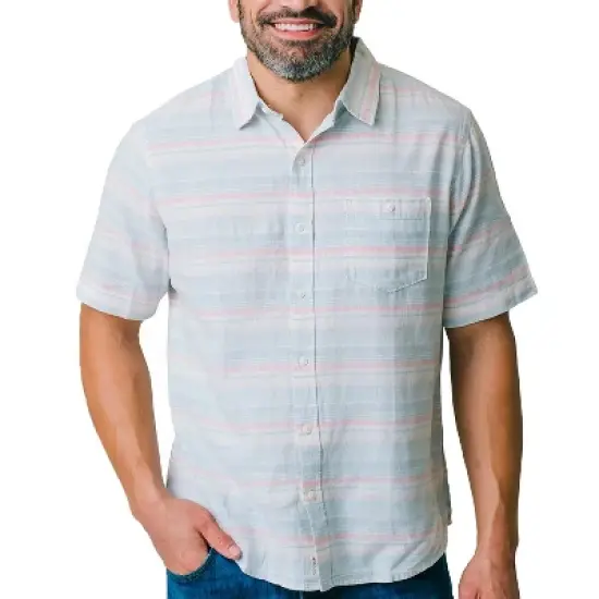 Hope & Henry Mens' Linen Short Sleeve Button Down Shirt image {6}