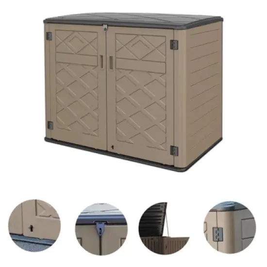 WELLFOR 275 gal Storage Deck Box Brown image {5}