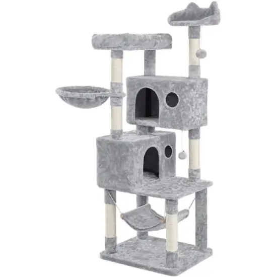Yaheetech 64"H 4-level Plush Cat Tree Tower with Condos Platform image {8}