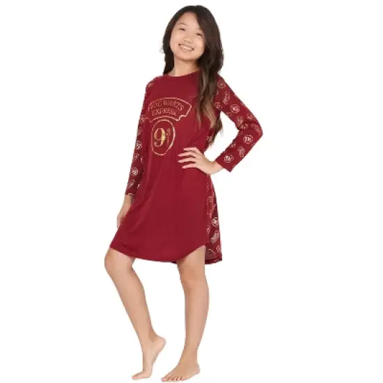 HARRY POTTER 9 3/4 Hogwarts Express Raglan Nightgown Red image {2}