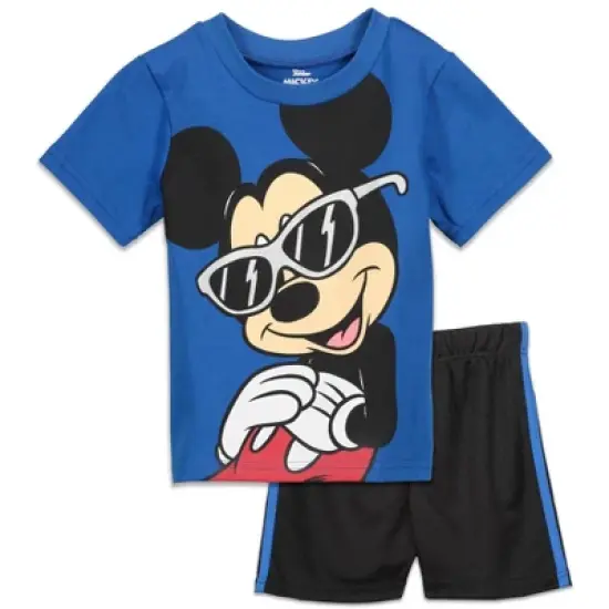 Disney Mickey Mouse Donald Duck Goofy Pluto Graphic T-Shirt  and Mesh Shorts Outfit Set Infant to Little Kid image {8}