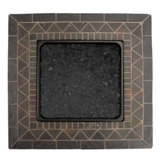 Endless Summer 30 Inch Square 30,000 BTU LP Gas Outdoor Fire Pit Table with Resin Mantel and Protective Cover image {3}