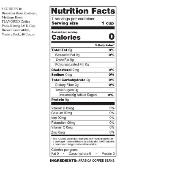 Brooklyn Bean Roastery, Flavored Med Roast Pods,2.0 Keurig,Variety Pack,40 Ct image {2}