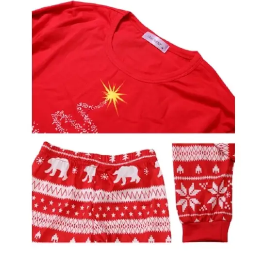 cheibear Christmas Tree Long Sleeve Tee and Plaid Pants Loungewear Family Pajama Sets image {3}
