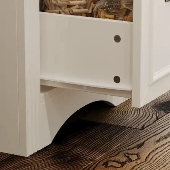 Famapy White Kitchen Hutch Kitchen Cabinet Pantry: Integrated Worktop, High Cabinet Combo, Dust - Proof & Organized image {11}