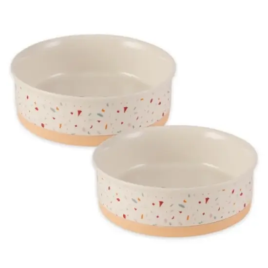 Bone Dry Pet Bowl - Terrazzo - Large 7.5Dx2.4H Set/2 image {5}