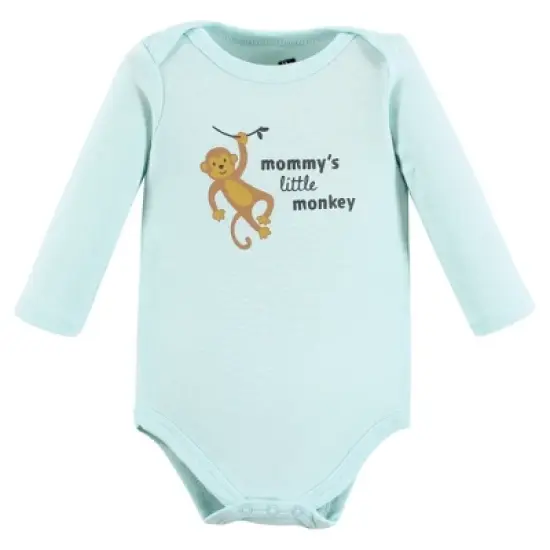 Hudson Baby Infant Boy Cotton Long-Sleeve Bodysuits, Little Monkey image {5}