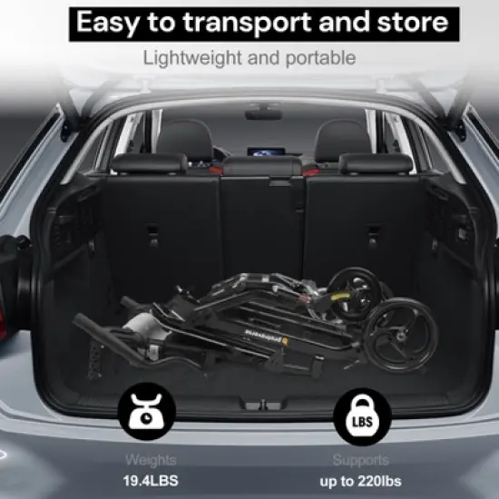 ProTraverse Wheelchairs for Adults, Foldable and Portable Transport Wheelchair, Portable Folding Transfer Wheelchairs for Seniors(Grey) image {1}