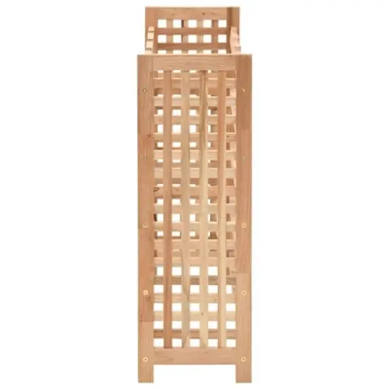 vidaXL Solid Walnut Wood Wine Rack - Freestanding 25-Bottle Holder, 5-Tier Storage, Elegant Shelving for Home Bar/Dining Area image {3}