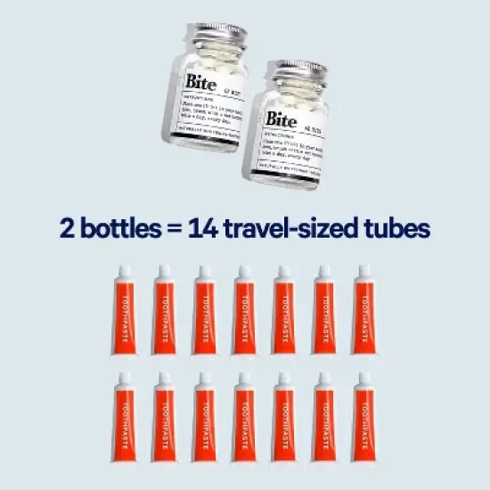 BITE Toothpaste Bits with Nano Hydroxyapatite - Eco and Travel-Friendly Whitening Toothpaste Tablets (Naturally Whitening) - 62 Bits image {4}