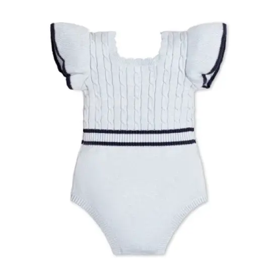 Hope & Henry Layette Baby Girl Flutter Sleeve Sweater Romper, Infant image {2}