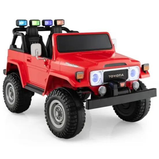 Costway 12V Licensed Toyota FJ40 RC 2 Seater Ride On Truck Car w/ Laser Light & Music RC w/ Laser Light & Music image {11}