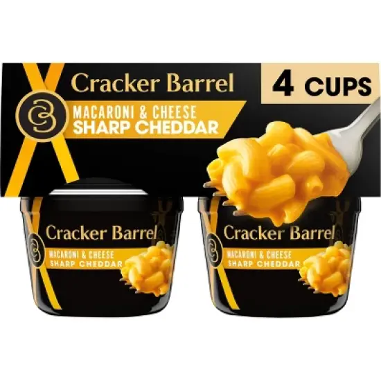 Cracker Barrel Sharp Cheddar Mac and Cheese Cups Dinner - 9.56oz/4ct image {10}