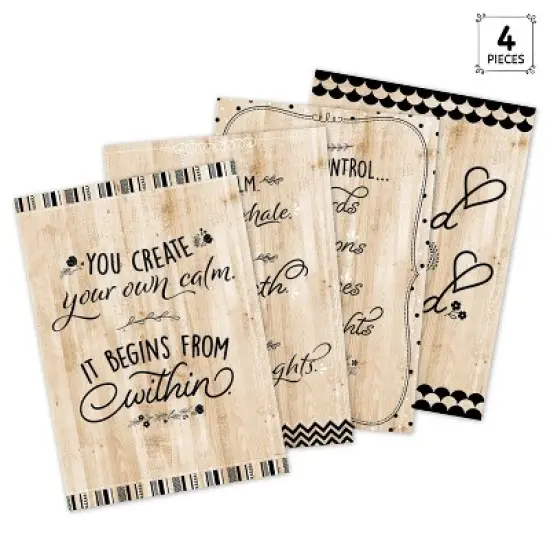 Creative Teaching Press&reg; Core Decor Black, White, and Wood Inspire U 4-Poster Pack image {1}