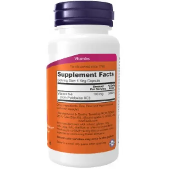 B-6 100mg by Now Foods  -  100 Capsule image {1}
