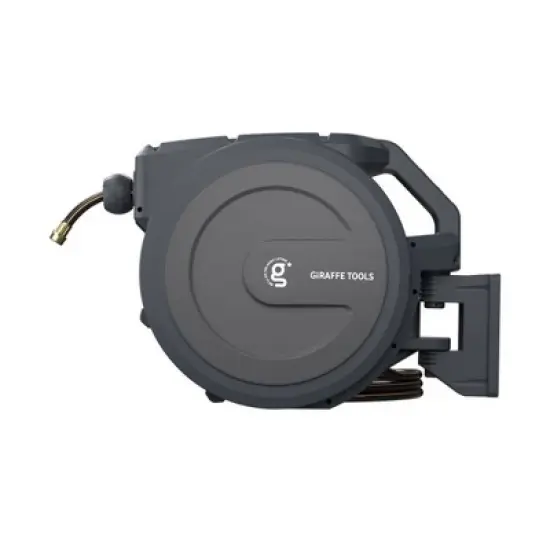 Giraffe Tools Garden Retractable Mounted Hose Hangers Dark Gray image {2}