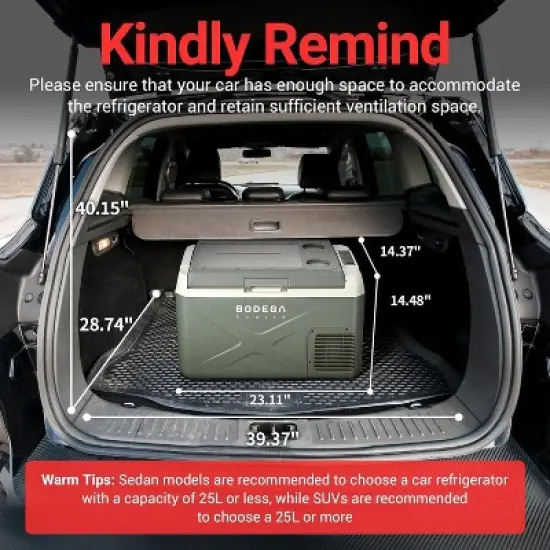 12 Volt Car Refrigerator, Electric Cooler Portable fridge WIFI APP Control, 32Quart(30L) -4℉-68℉, 12/24V DC100-240 Volt AC,Multi-ways to power image {1}