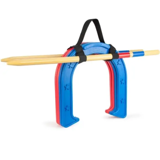 GoSports Giant Horseshoes Set - Made from Durable Plastic with Wooden Stakes image {1}