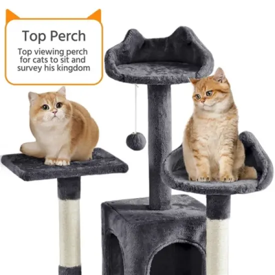 Yaheetech 72&Prime; Height Cat Tree Cat Condos for Small/Medium Cats Dark Gray image {4}