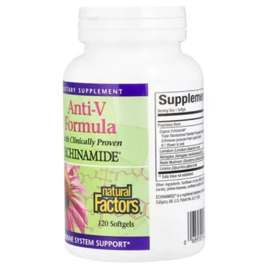 Natural Factors Anti-V Formula with Clinically Proven Echinamide&reg;, 120 Softgels image {2}