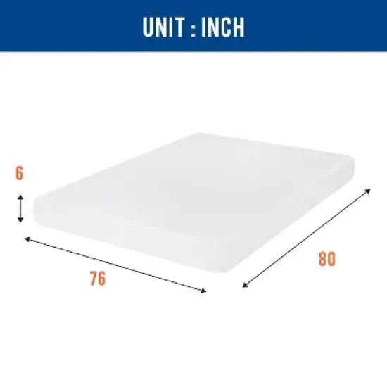 FDW 6 inch Mattress Gel Memory Foam Mattress for Cool Sleep & Pressure Relief/Medium Firm Mattresses CertiPUR-US Certified/Bed-in-a-Box image {2}