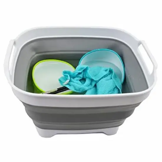 SAMMART 7.5L (2 Gallons) Collapsible Dishpan with Draining Plug image {5}