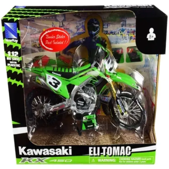 Kawasaki KX 450 #3 Eli Tomac Green 1/12 Diecast Motorcycle Model by New Ray image {2}