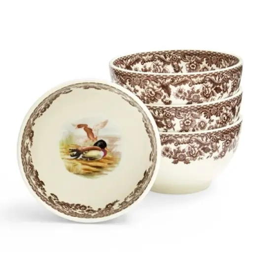 Spode Heritage Collection Woodland Animal Dip Bowls - Set of 4 Porcelain, 4 Inch Snack or Dessert Bowls, Dishwasher and Microwave Safe image {4}