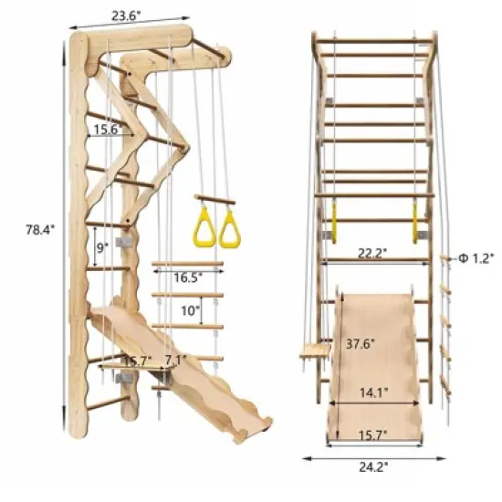 Dexmalle Foldable Indoor Ladder Climbing Gym Climber image {5}