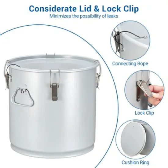 8 Gallon Fryer Grease Bucket Oil Disposal Caddy, Steel Fryer Oil Transport Container Rust-Proof Coating, Grease Can With Lid, Lock Clips, Filter Bag image {3}