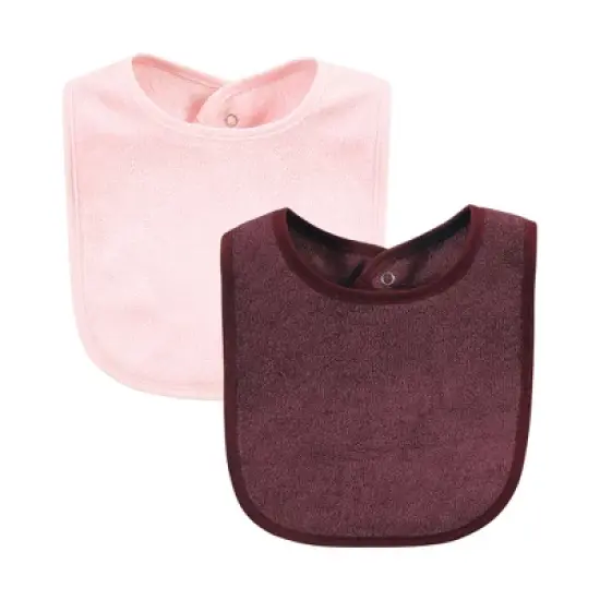 Hudson Baby Infant Girls Rayon from Bamboo Bib with Waterproof Lining 10pk, Pink Black, One Size image {3}