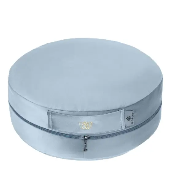 Florensi Adjustable Round Meditation Cushion, Removable & Washable Velvet Cover, Buckwheat Fill image {4}