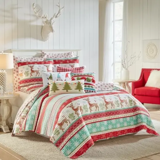 Let It Snow Holiday Euro Sham Set of 2 Red - Levtex Home image {2}