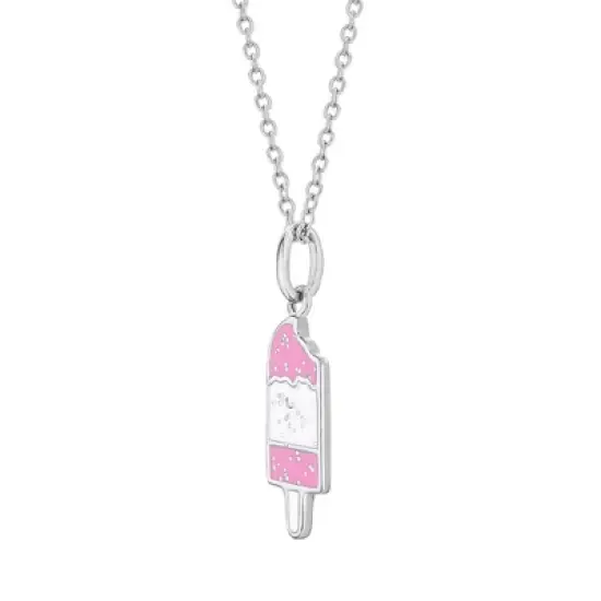 Girls' Ice Cream Popsicle Sterling Silver Necklace - In Season Jewelry image {1}