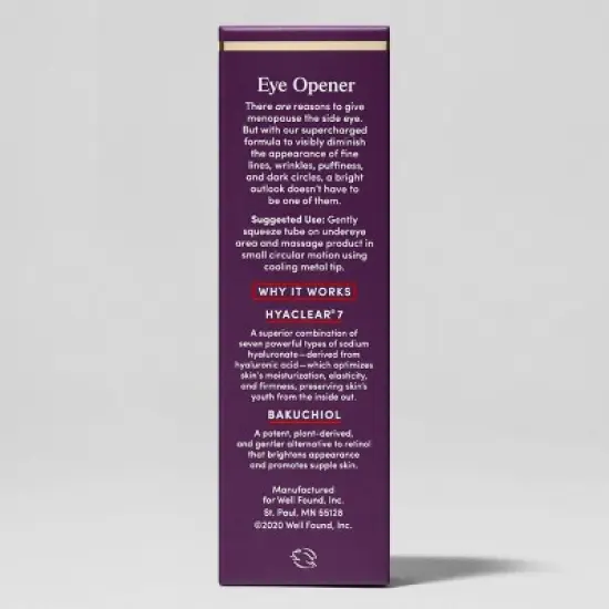 Womaness Eye Opener Smoothing and Brightening Eye Cream Menopause Skincare - 0.5 fl oz image {6}