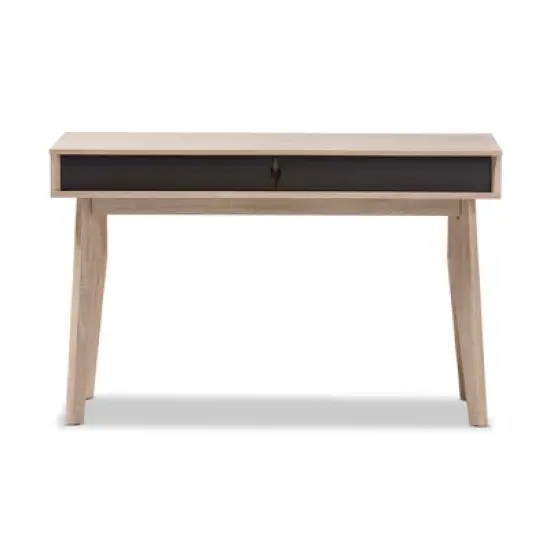 Fella Mid - Century Modern 2 - Drawer Wood Study Desk - Brown - Baxton Studio image {2}