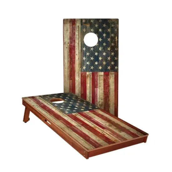 Skip's Garage | Rustic American Flag All-Weather Cornhole Boards - ACA Sig Pro Series image {4}