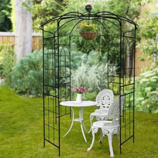 Metal Garden Arch Trellis, Birdcage-Shaped Pergola Arbour for Climbing Plants Like Roses, Vines, Clematis, Outdoor Climbers for Shade &ndash; Cuddlewood image {2}