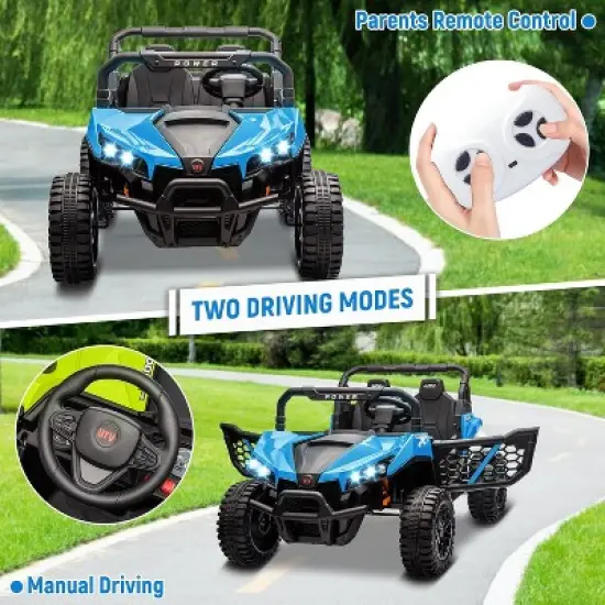24v Ride On Toys for Big Kids - 2 Seater Kids UTV w/Parent Remote, 3.1 MPH, Music, LED Lights & Seat Belts - Over 3 Years image {2}