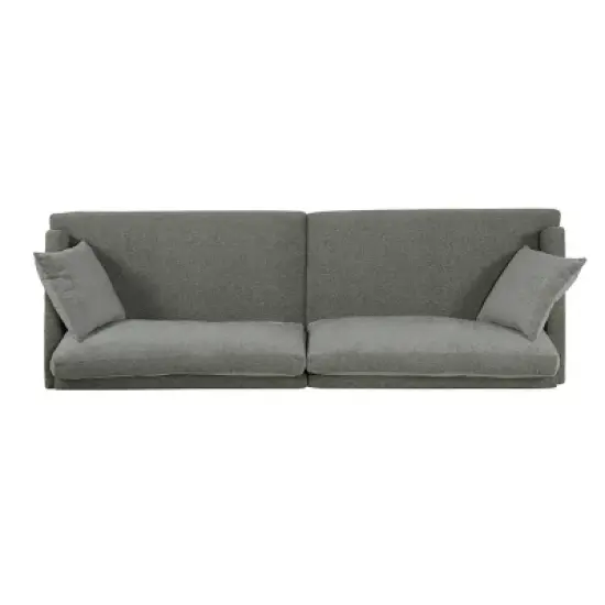 Malverne Contemporary 3 Seater Fabric Sofa with Accent Pillows Gray/Dark Brown - Christopher Knight Home image {4}