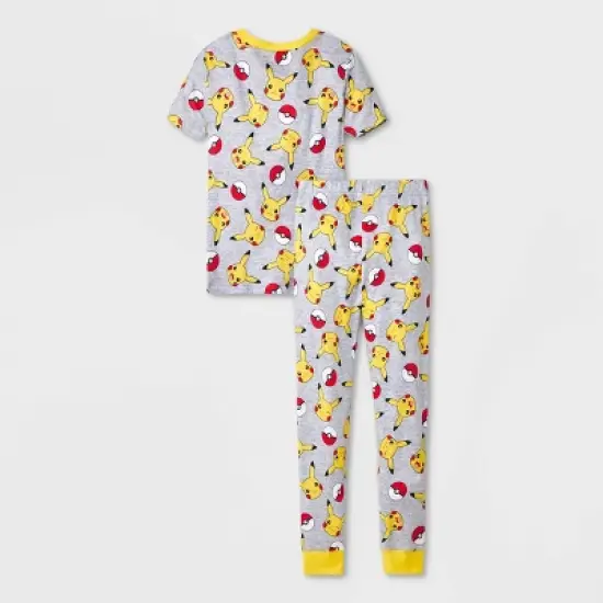 Boys' Pokemon 4pc Pajama Set - Yellow/Black/Gray image {1}